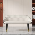 Darg Series 48" Modern Dining Bench with PU Leather Upholstery White and Gray