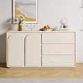 Buffet moderne blanc cassé de 1505 mm avec porte cintrée en forme de crédence