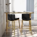 Set of 2 Modern PU Leather Bar Stools with Upholstery Black