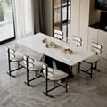 Set of 8 Modern Dining Chairs with Faux Leather Upholstery White