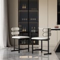 Modern Faux Leather White (Set of 2) Dining Chairs with Back Side Chair