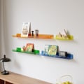 4-Piece Neon Color Acrylic Wall Shelves Decorative Wall Mounted Floating Shelves