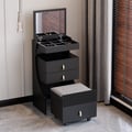 Modern Black Makeup Vanity Set with Mirror Mini Dressing Table with Stool