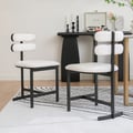 Lot de 2 Chaises de Salle à Manger Boucle Blanc avec Dossier