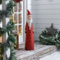 30 inch Outdoor Santa Claus Statue Garden Resin Christmas Decor Standing Figurine in Red
