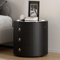 Leather 3-Drawer Smart Nightstand with Light & Speaker