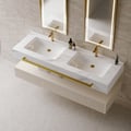 Bathroom Vanity Series 55.1" Modern Floating Bathroom Vanity White with Double Sinks