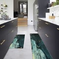 2PCS Modern Abstrict Kitchen Runner Rug Set Non-slip Thickened Anti-Fatigue Kitchen Mat