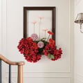 Vintage Red Fake Flower Arrangements Wall Hanging Decoration Artificial Silk Flower 