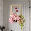 Pink Fake Flower Arrangements  Wall Hanging Decoration Artificial Silk Flower 