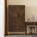 Mid Century Modern Amoire Closet Dresser Walnut Wardrobe Clothes Cabinet with Drawer