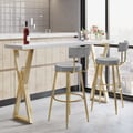 Affordable Luxury Modern Velvet Bar Stools with Upholstery Gray
