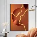 39.4" Modern Abstract People Wall Decor Art Person Painting Art with Frame Living Room