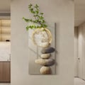 31.5" LED Wall Art Japandi Abstract Geometric Acrylic Stone Shape Decor USB Lighting