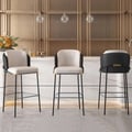Sgabelli da bar moderni della serie Linenic con rivestimento in pelle PU beige e nero
