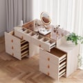 Chanor Modern Champagne Retractable Makeup Vanity Closet Island with Jewelry Storage