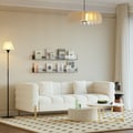 Aurora 79" Boucle Fluted Sofa with Gold Legs & Pillows