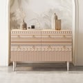 47"W Boho Accent Dresser & Chest 6 Drawer Storage Cabinet