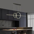 Minimalist Modern LED Linear Kitchen Island Light in Gold, Adjustable Height