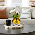 White Artificial Flower Arrangement in Vase Dining Table Centerpiece Fake Flower Decor
