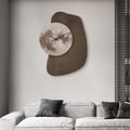 23.6" Unique Abstract Geometric Moon Wall Clock 3D Japandi Decor Art Living Room Bedroom