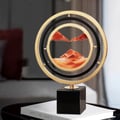 13.8"Abstract Geometric Gold & Orange Sand Painting Ornaments Creative Home Decor