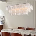 Elsa 6-Light Coastal Linear Shell Kitchen Island Light Capiz Tiered Pendant Light