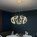 Rola Minimalist Gold LED Unique Geometric Chandelier Haning Pendant Light 