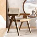 Archic Series Set of 2 Japandi Modern Folding Wood Dining Chairs Natural