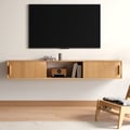 1800mm Floating Wood Fluted TV Stand with Storage