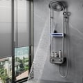 360° Rotating Thermostatic Shower System Set with LED Display and Storage Shelf