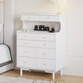 Modern White Bedroom Dresser with 8 Drawers Buffet Chest Cabinet with Storage