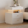 Krila Floating 3-Drawer LED Smart Nightstand with Light