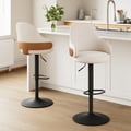 Modern Adjustable Swivel Velvet Bar Stools or Counter Stools with Upholstery White