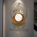 46.5" Modern 3D Golden Metal Ginkgo Leaf Geometric Wall Art with Marble Accent