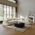 Serene 110" 5-Piece Modular Chenille Velvet L-Shaped Sectional Sofa