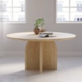 59" Modern Round Dining Table & 8 Modern Upholstered Light Gray Velvet Dining Chairs