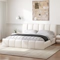 Humply Modern Leather Wingback 180cm*200cm Bed Frame with Upholstered Headboard