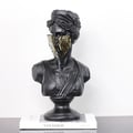 205mm Modern Black Masked Greek Goddess Ornament