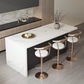 Ensemble d'îlot de cuisine blanc et noir de 1 830 mm avec 2 tabourets réglables et pivotants