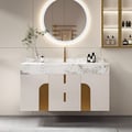 Artus Series Bathroom Vanity Set 36" Modern Floating Bathroom Vanity Beige with Sink