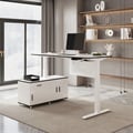 Modern White L Shaped Adjustable Electric Standing Executive Desk Left Hand(1600mm)