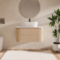 Bathroom Vanity Set 31.5" Modern Floating Sintered Stone Bathroom Vanity with Sink