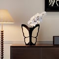 Artificial Flower White Orchids in Butterfly Vase Home Decor