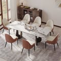 71"-87" Rectangle Extendable Dining Table Sintered Stone Top for 6-8 People