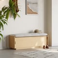 Wooden Shoe Storage Bench with Cushion
