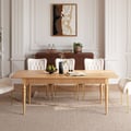 1800mm-2200mm Extendable Wood Dining Table Mid Century Modern