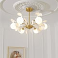 6-Light Ceiling Light with Metal and Glass in Gold and White