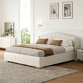 Modern White Super King Size Bed Frame with Lift Up Storage