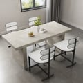 Dining Set 70.9" Farmhouse Rectangular Dining Table Gray With 4 Chairs